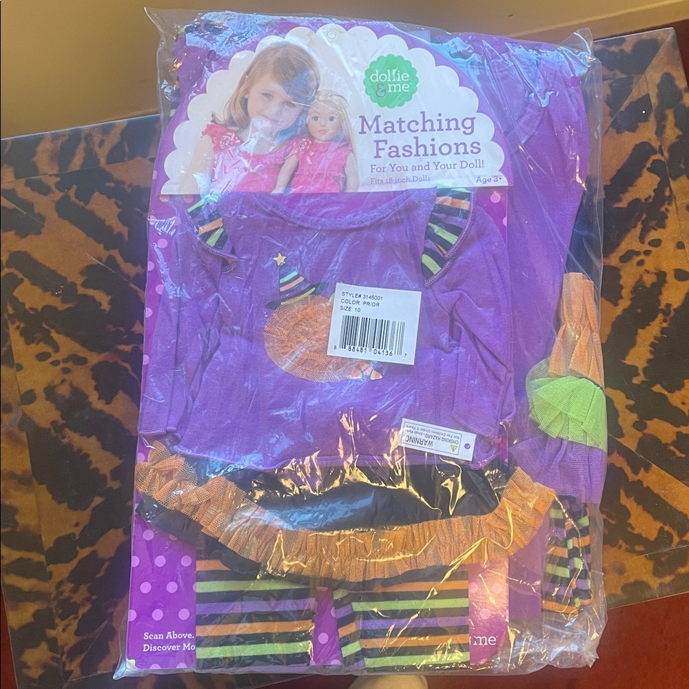 Dollie & Me HALLOWEEN Purple and Green Fashion Set witch